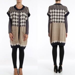 See by Chloé jacquard fair isle wool / alpaca blend cardigan sweater size small